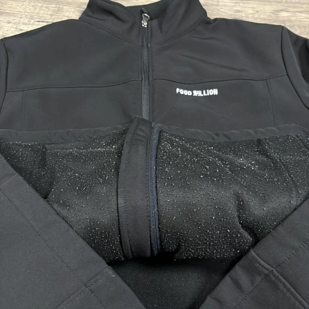 Food Lion Jacket‎ Mens 3XL Black Softshell Full Zip Fleece Lined Workwear Logo